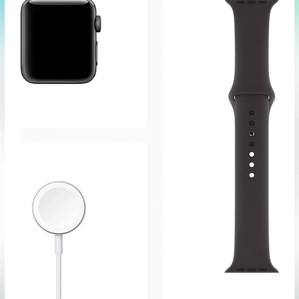 Apple Watch Series 3 38mm Smart watch w/Space Gray Aluminum Case & Black Band